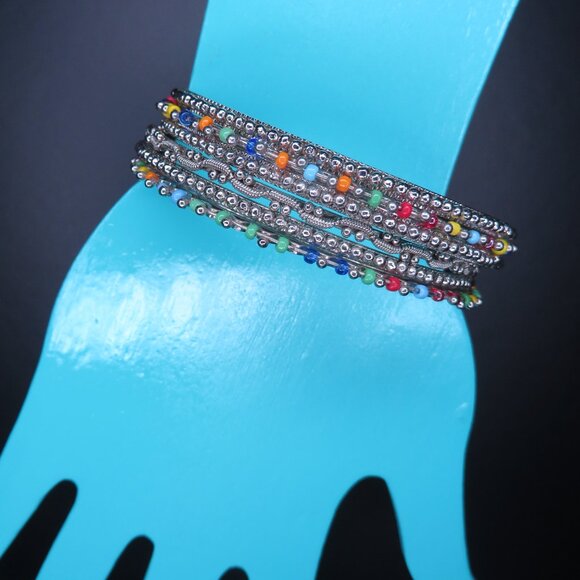 Multicolored Beaded Bangles - Picture 4 of 8